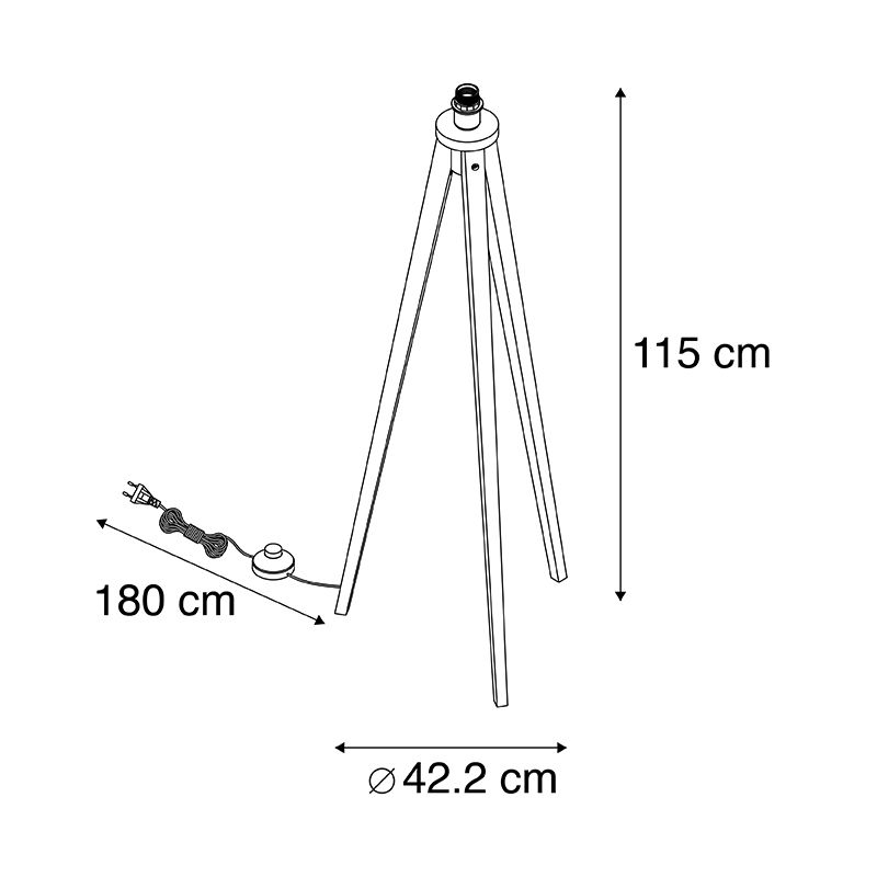Landelijke vloerlamp tripod wit - Tripod Classic