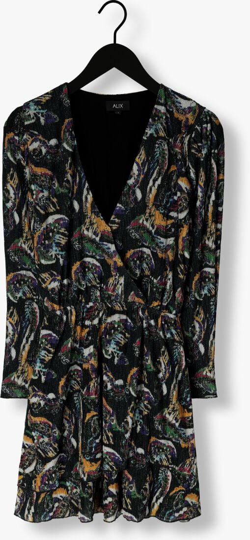 ALIX THE LABEL zwarte alix the label mini jurk ladies knitted paisley lurex dress