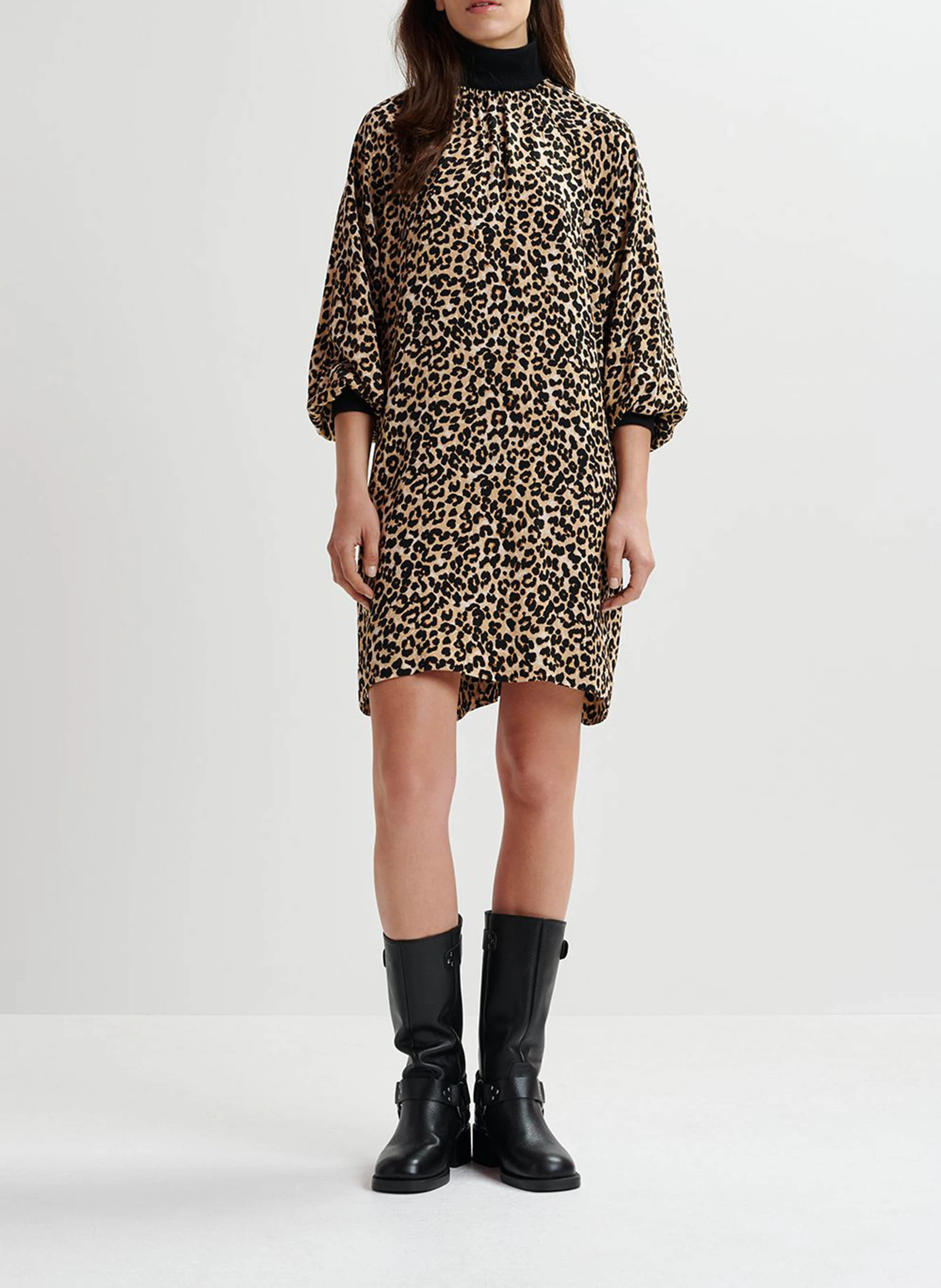 GEMBSHELL - Mini-robe noire à imprimé fleuri | Marron