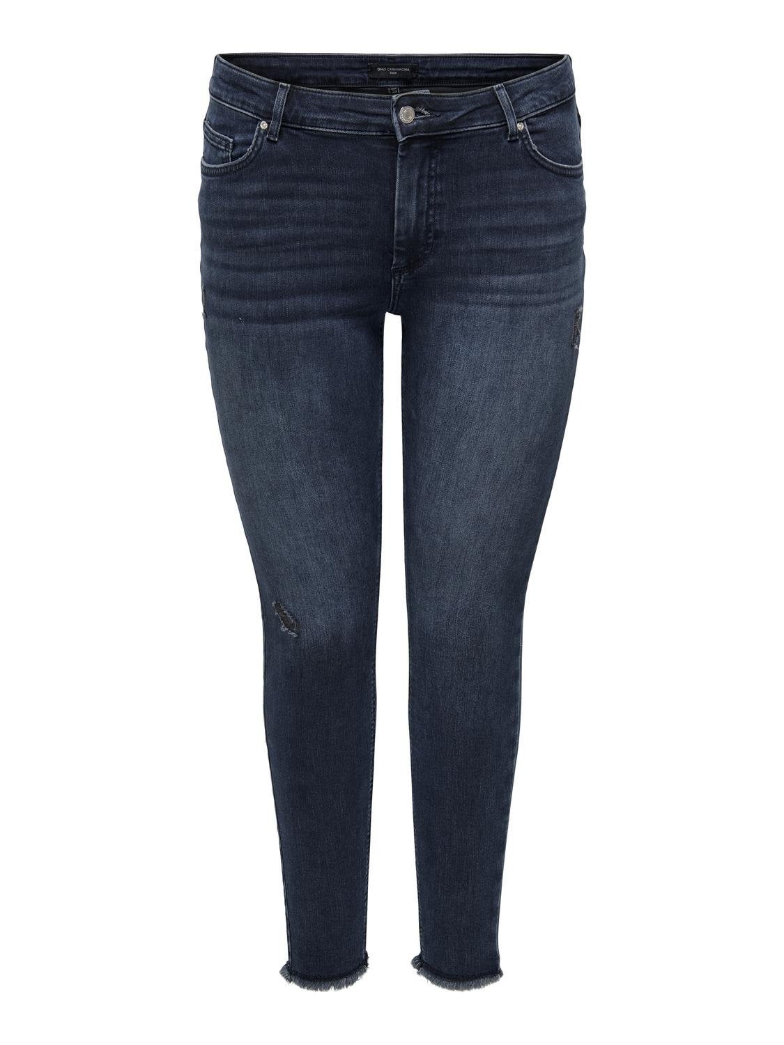 CARWILLY Mittlere Taille Skinny Fit Jeans Blue Black Denim