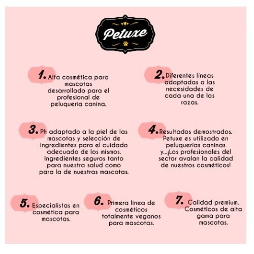 Shampoo texturizador Petuxe especialmente formulado para cães que gostam de água.