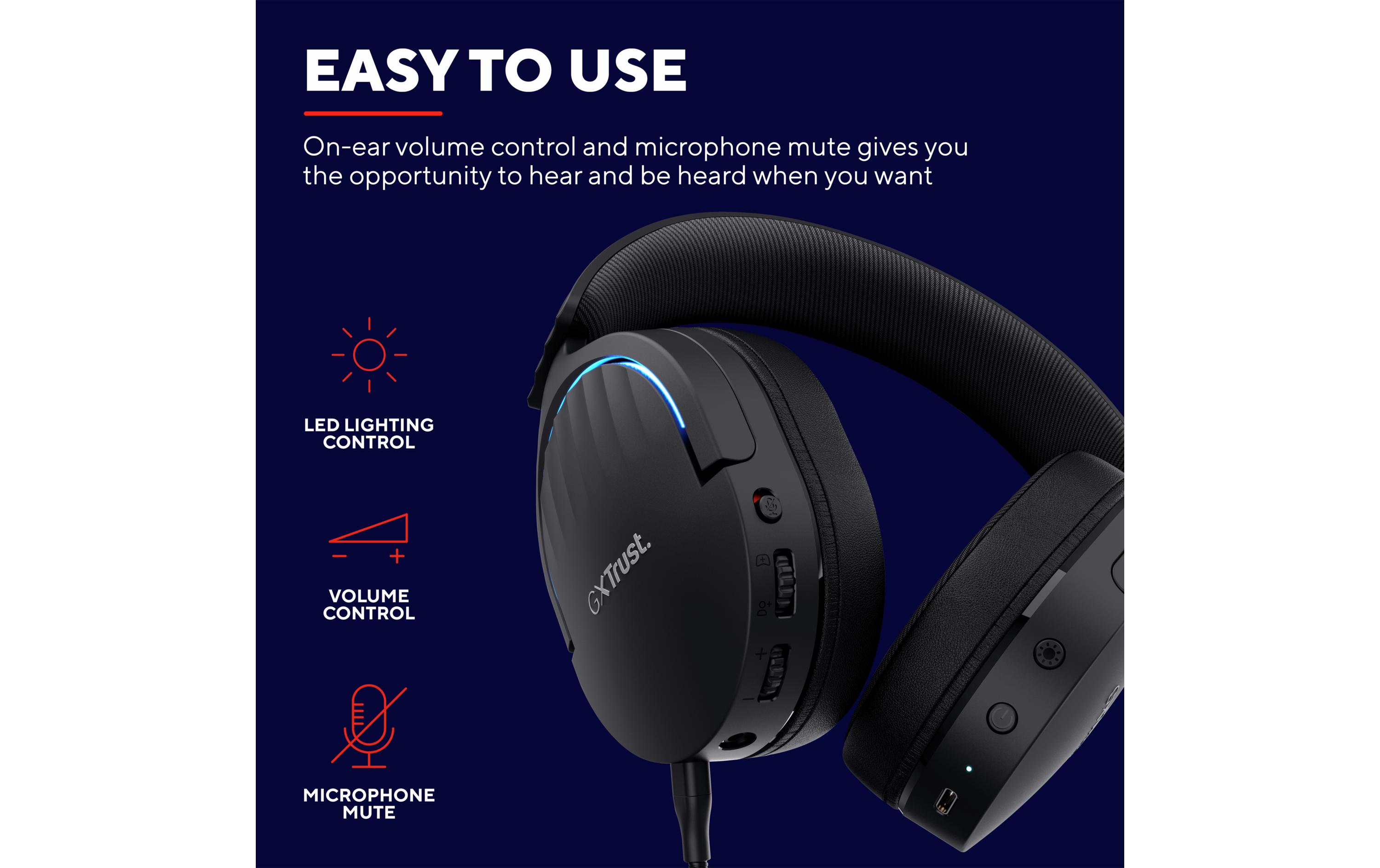 Headset GXT 491 FAYZO SchwarzLeistungsstarkes ohrumschliessendes kabelloses Gaming-Headset für ein kabelloses immersives Gaming-Erlebnis