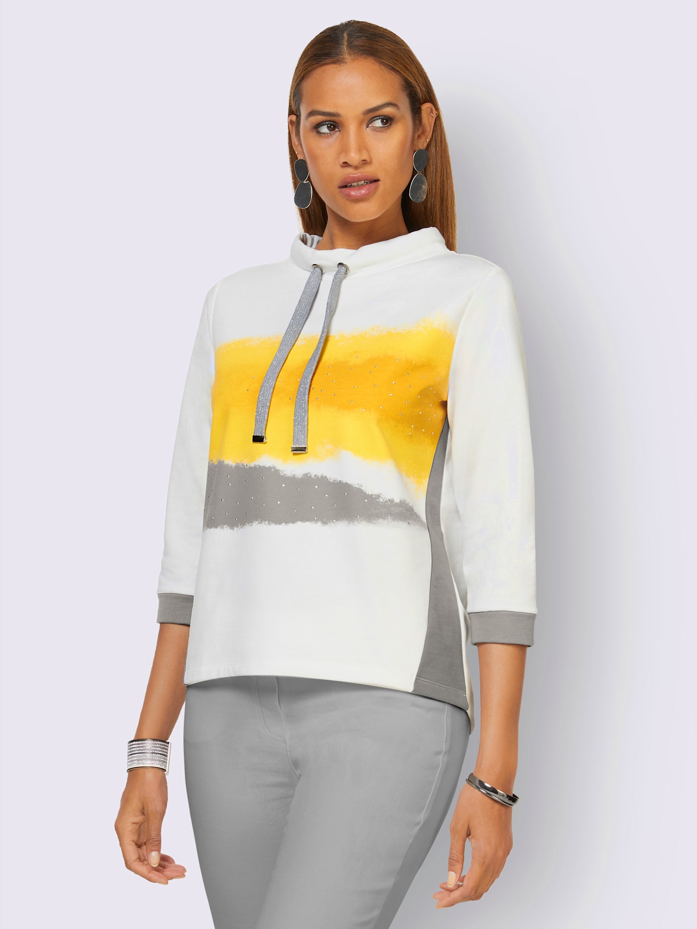 Sweat-shirt col flatteur