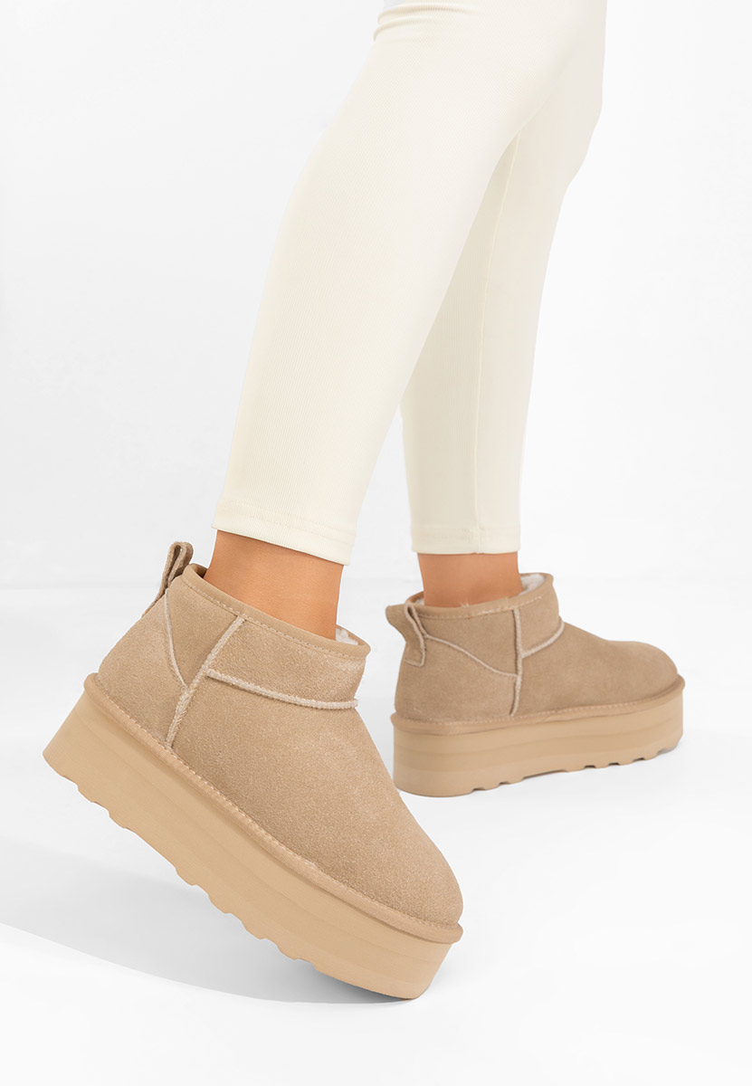 Bottes à plateforme beige Fenoria
