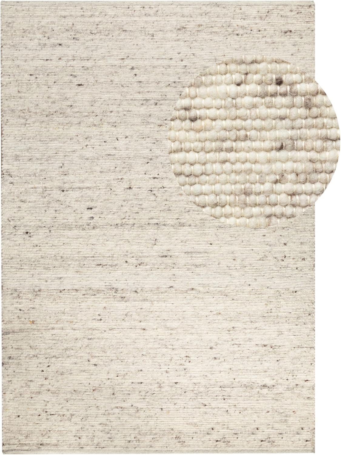 Steffensmeier Handweb Teppich Korinth | Gesunder Wollteppich | Beste Schurwolle | Natur Dunkel, handgewebt, Größe: 200x290 cm