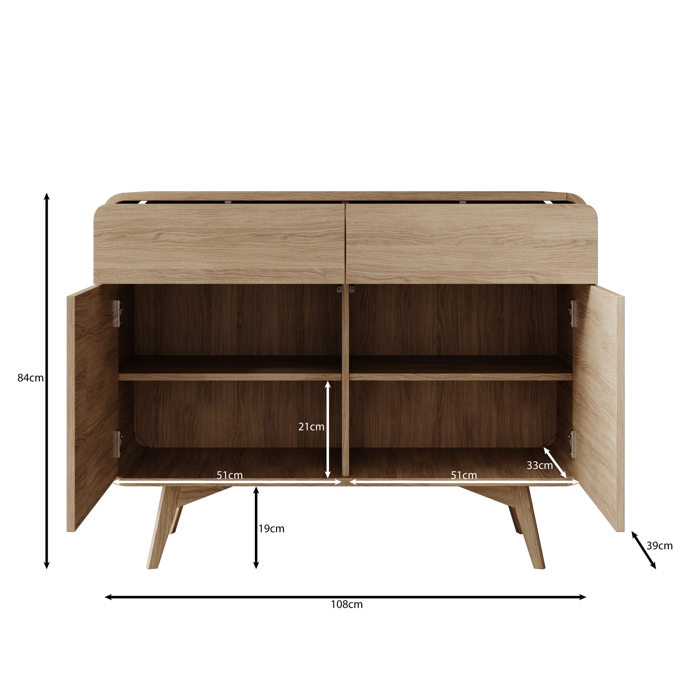 Hoshii - Dressoir - Eikenpatroon - 108x39x84 cm