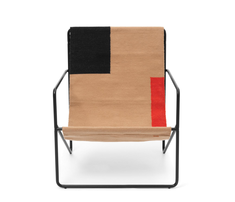 Ferm Living Desert fauteuil zwart onderstel Black/Soil