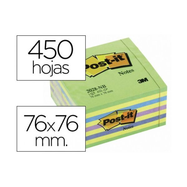 Post-it Adesivo 76x76mm Bloco 450 Fls - 2028-NB
