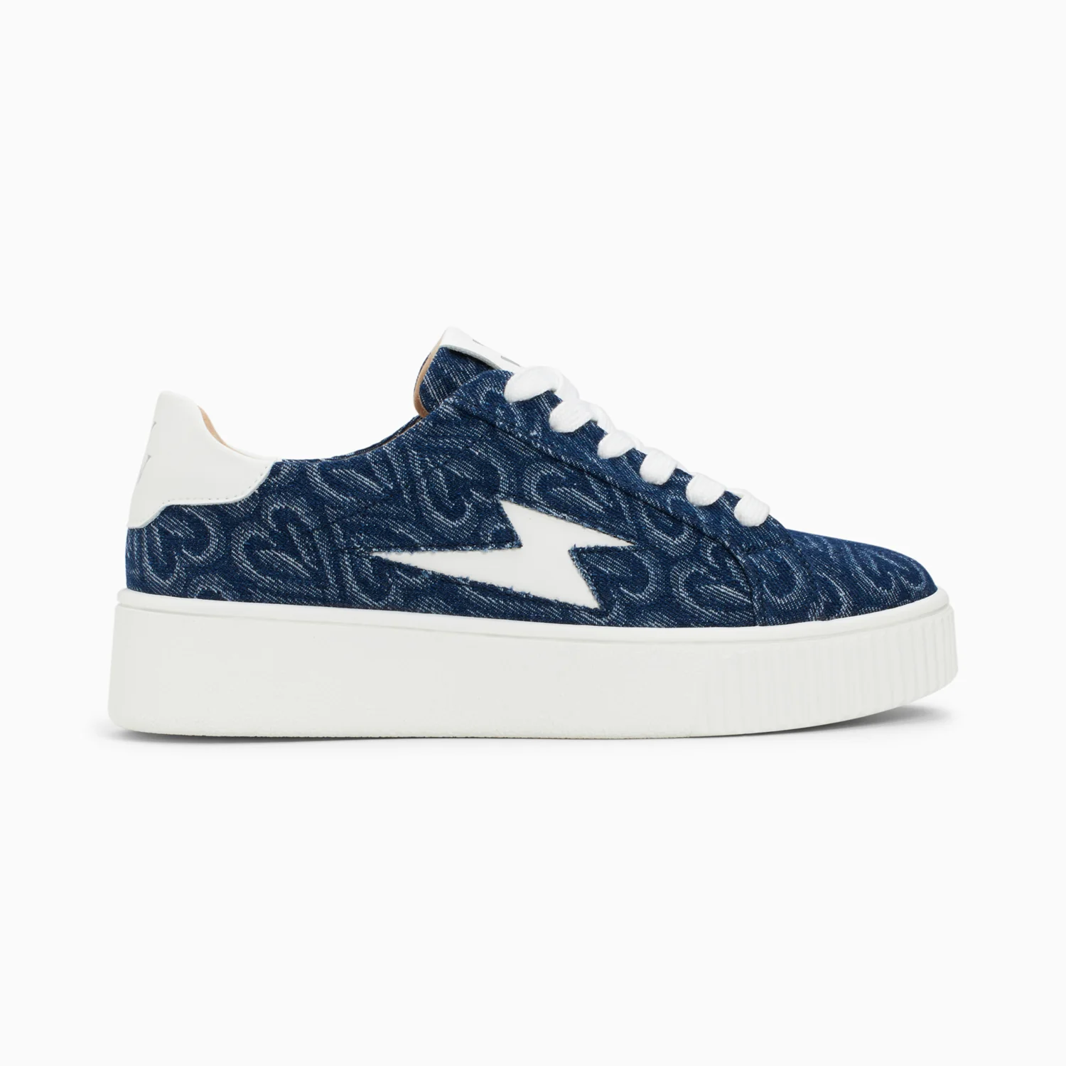 Sneakers-Baskets éclair Enola denim coeur à lacets