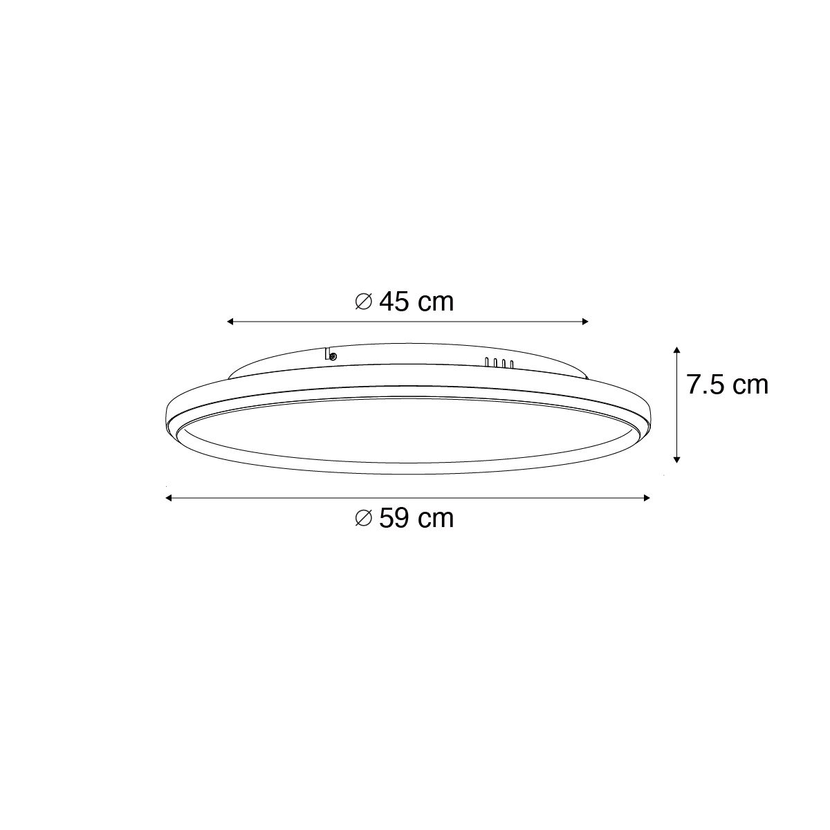 Design plafondlamp zwart met vilt incl. LED 3-staps dimbaar - Xavi Felt