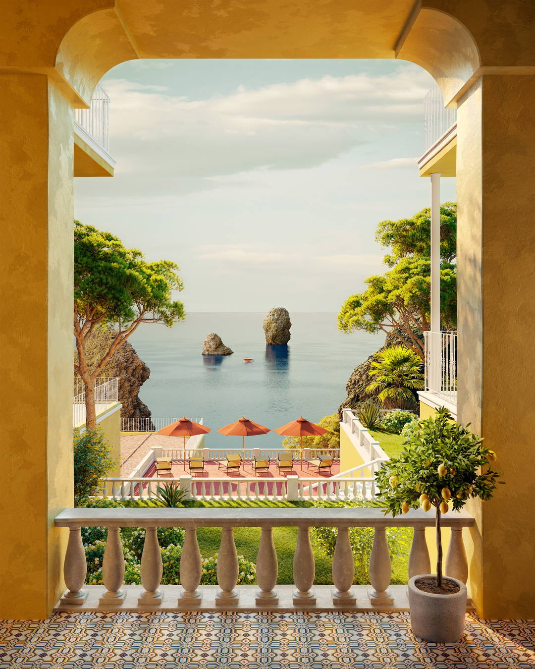 Hotel Positano by Massimo Colonna - Limited Edition. Edition of: 150. Signed.