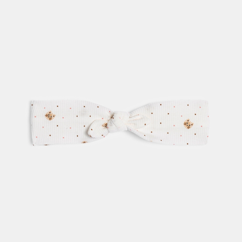 Headband en maille pois et chats bébé fille
