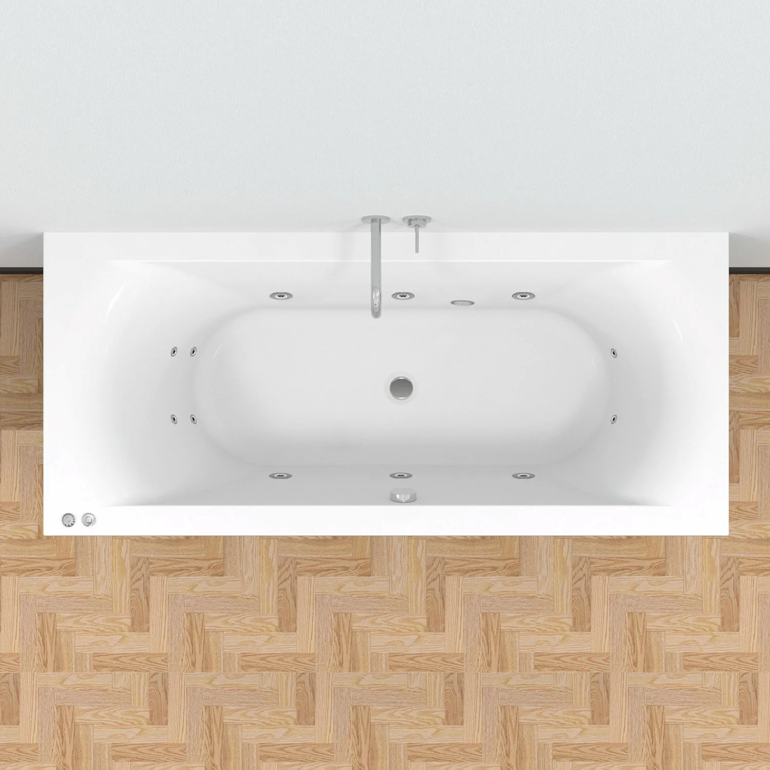 Riho Lima bubbelbad 170x75cm wit glans pneumatisch met 6   4   2 hydrojets