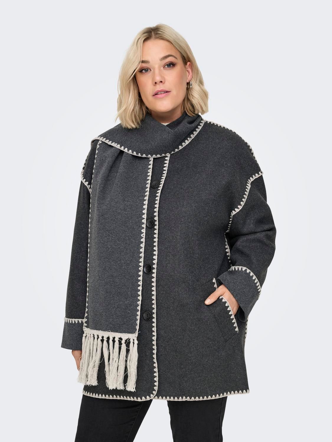 CARELBA Mantel Dark Grey Melange