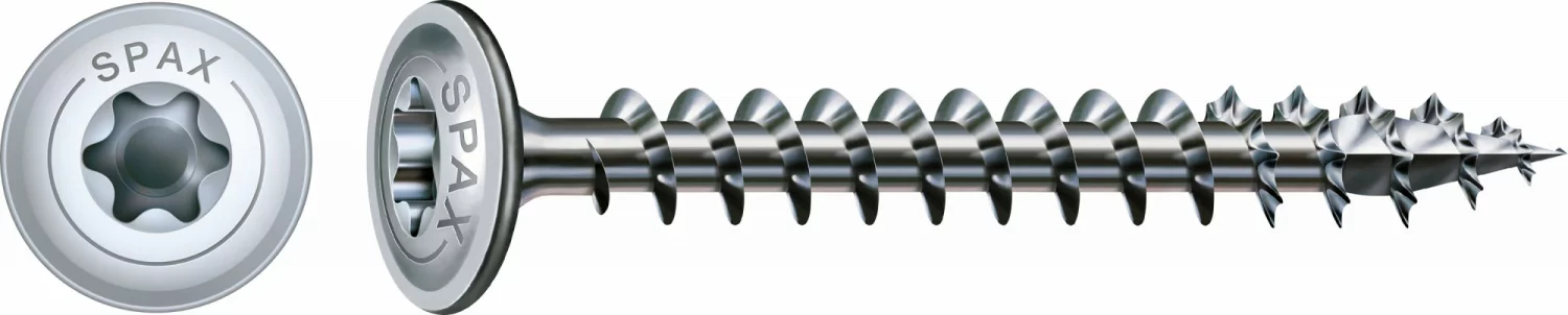 SPAX 251010600605 Hi-Force schroef, Discuskop, 6 x 60, Voldraad, T-STAR plus TX30 - WIROX - 200 stuks
