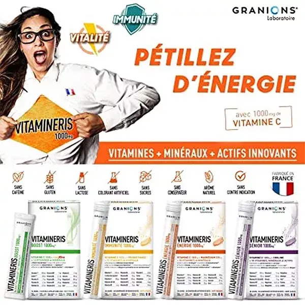 Granions Vitamineris Sénior 1000mg + Vitamine C, Choline - 30 comprimés