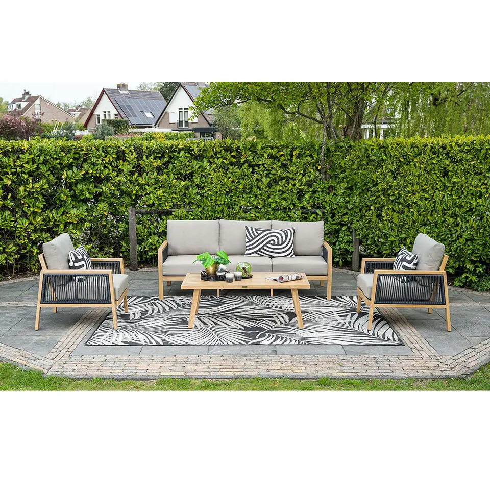 Garden Impressions San Capri loungeset 4-delig - light teak aluminium