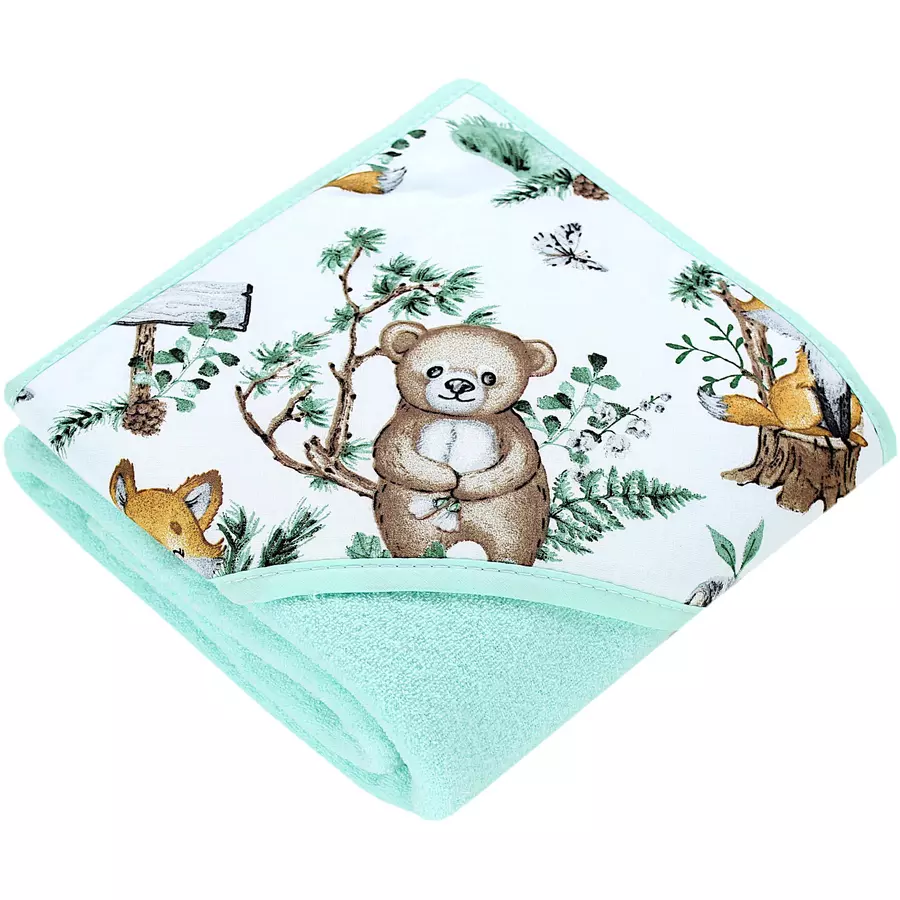 TupTam Baby Kapuzenbadetuch Kinder Poncho braungrün