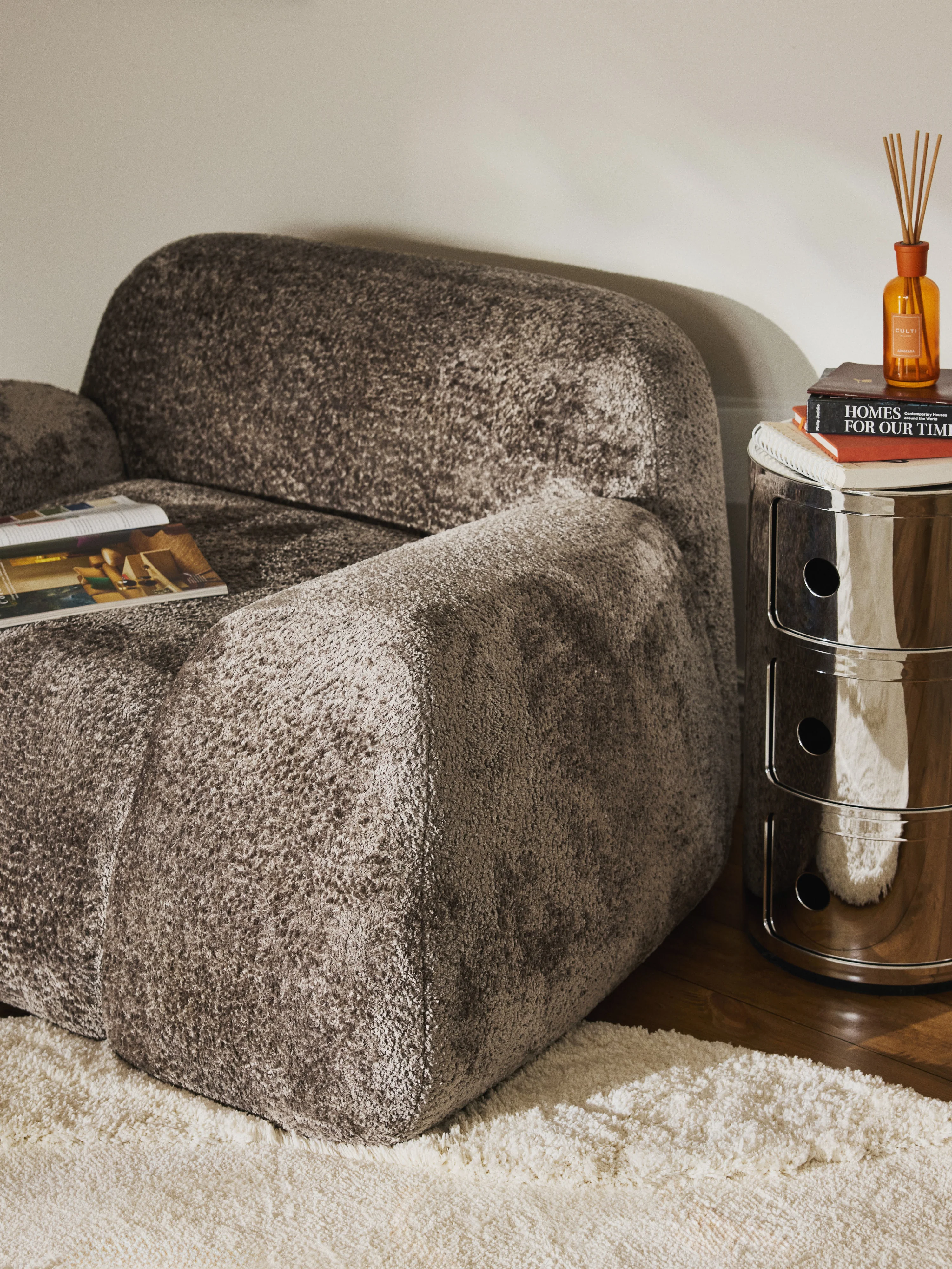 Loungefauteuil Wolke van teddy-bouclé