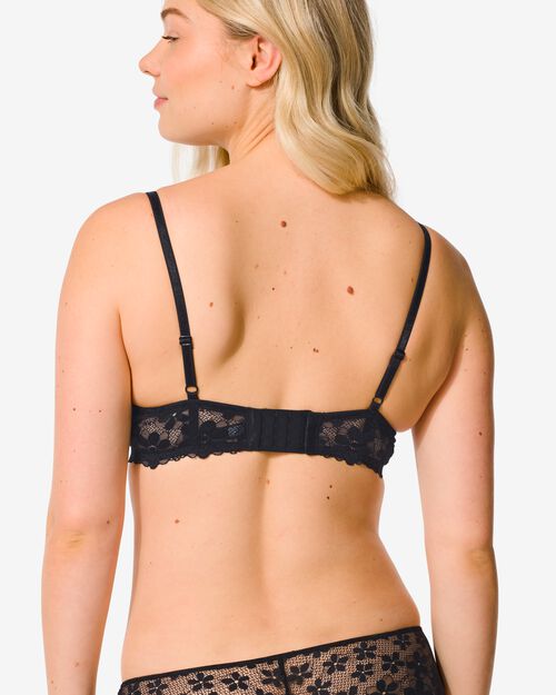 soutien-gorge push-up préformé en dentelle avec armatures noir