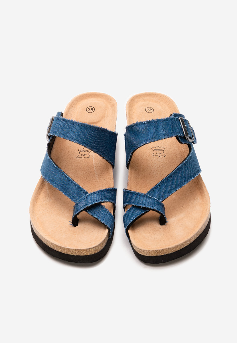 Mules compensées femme denim Wandana V2