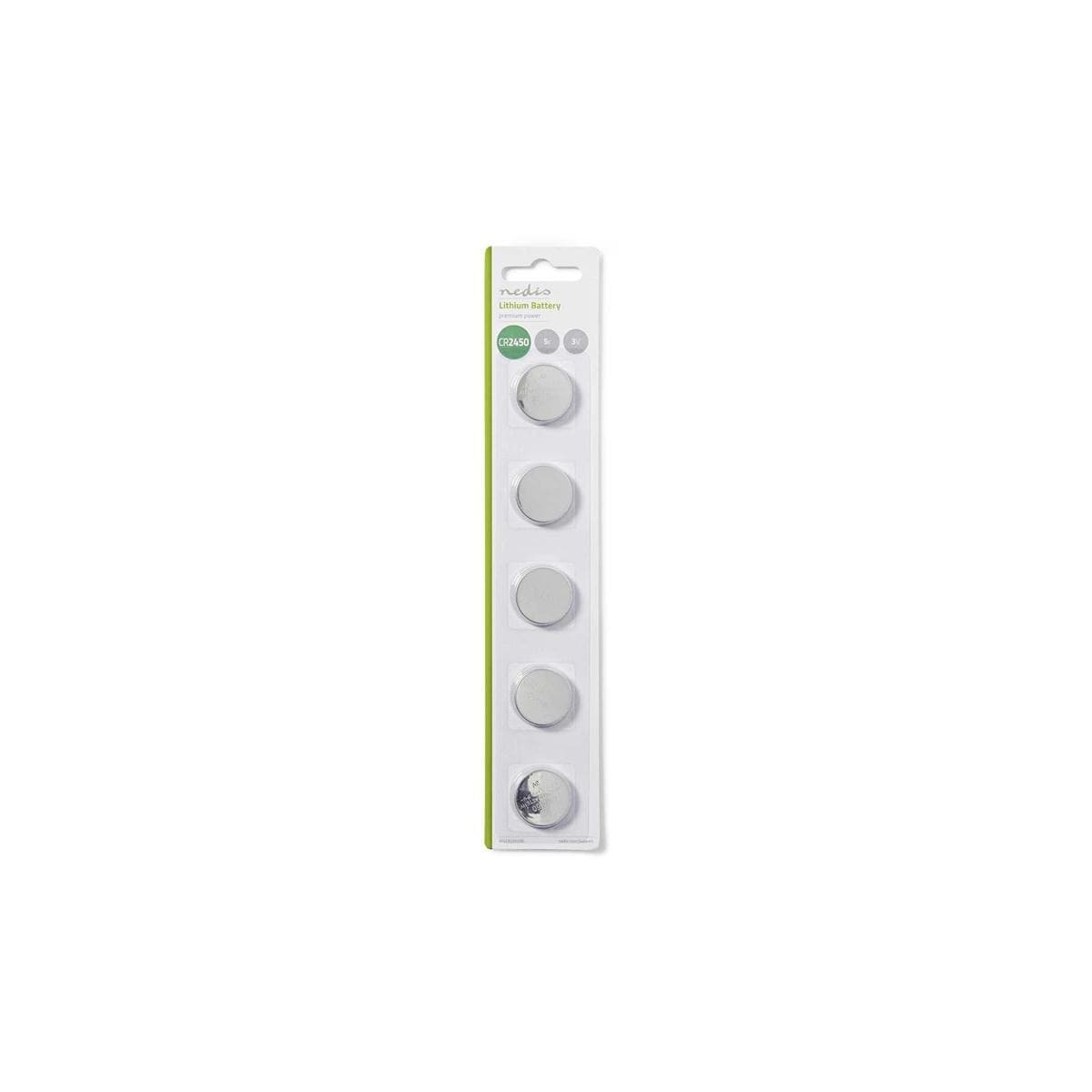 Nedis Lithium knappecellebatteri CR2450 | 3 V DC | 5-Blister | Sølv