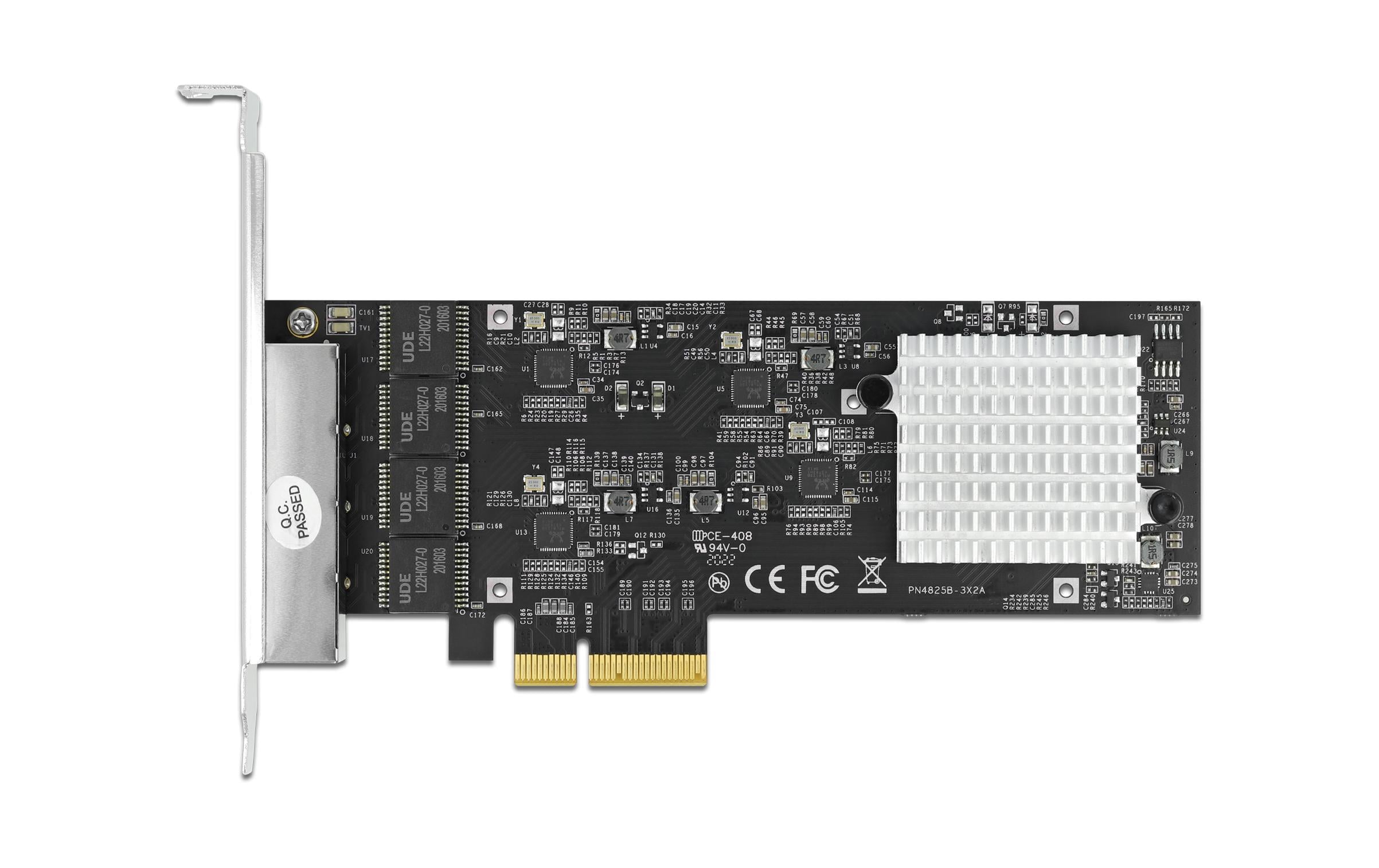 Netzwerkkarte 4x 2.5Gbps, RTL8125B PCI-Express x4<br>Delock PCI Express x4 Karte auf 4 x 2.5 Gigabit LAN RTL8125