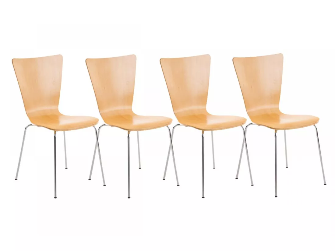 Lot de 4 Chaise de conférence - Bois & Nature - Nature - Aaron