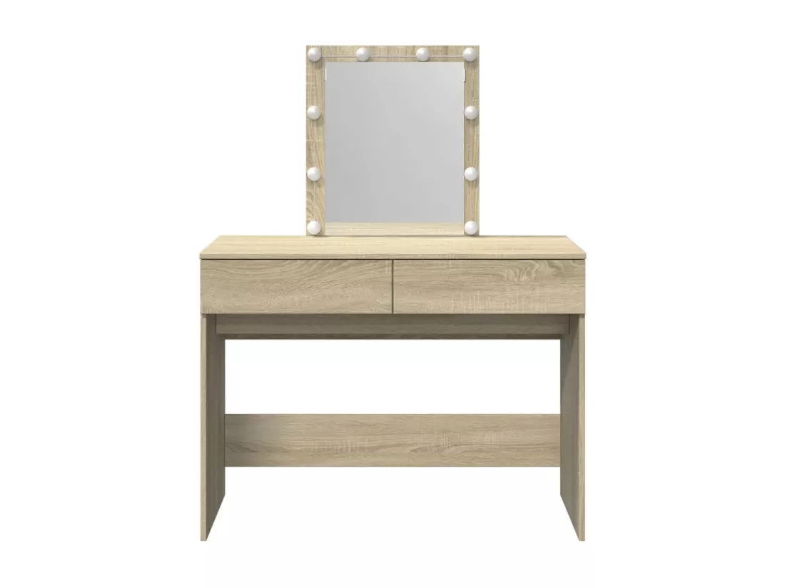 Coiffeuse avec LED chêne sonoma 100x40x130 cm