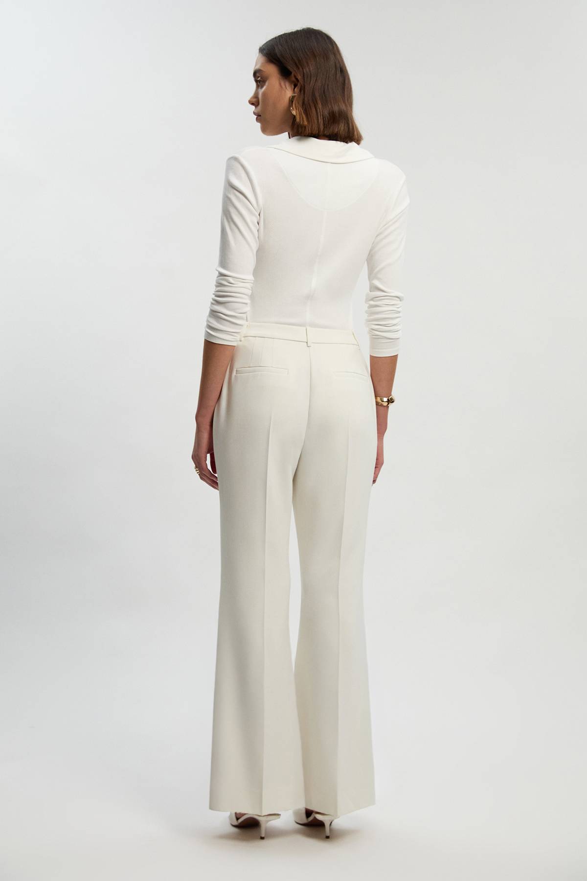 KarenMillen Pantalon Tailleur Évasé Poli
