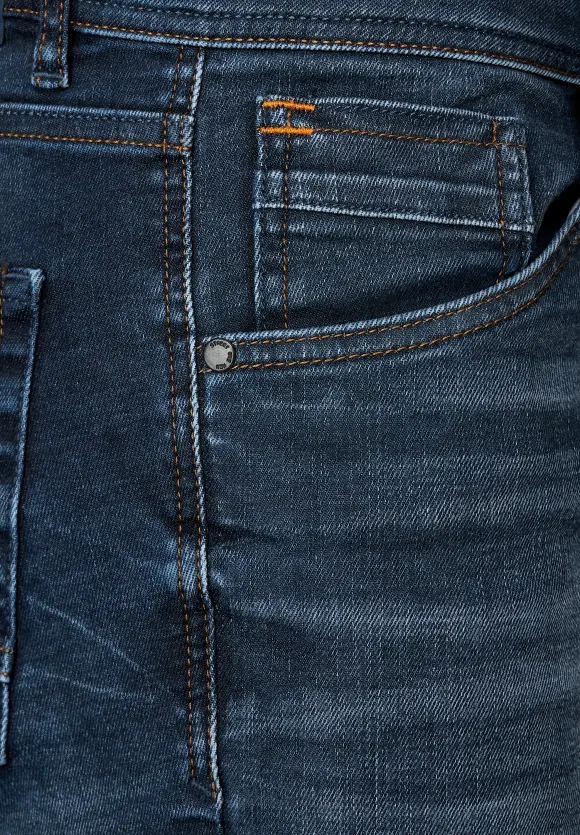 Slim Fit Jeans - dark indigo random wash