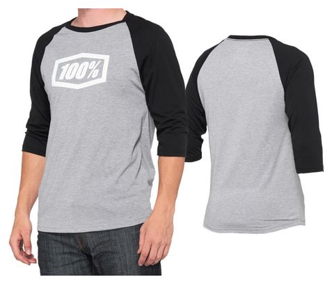 T-Shirt 100% Tech Essential 3/4 Sleeve Gris / Noir