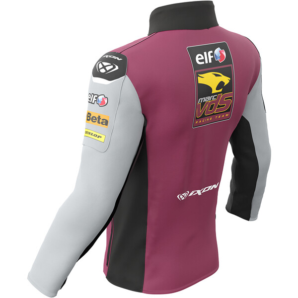 Ixon - Sweat zippé Marc VDS 22 Bordeaux / Gris / Noir