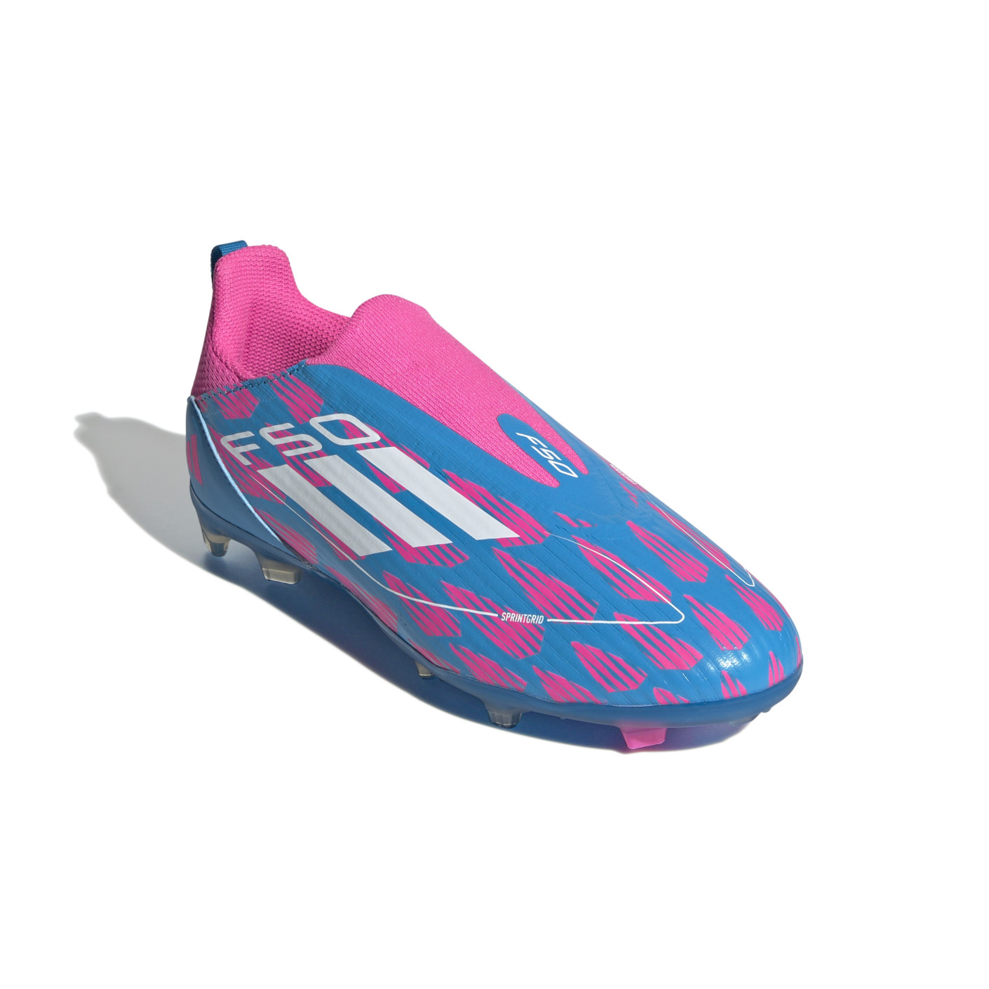 Adidas F50 League Veterloze Gras / Kunstgras Voetbalschoenen (MG) Kids Blauw Roze Wit