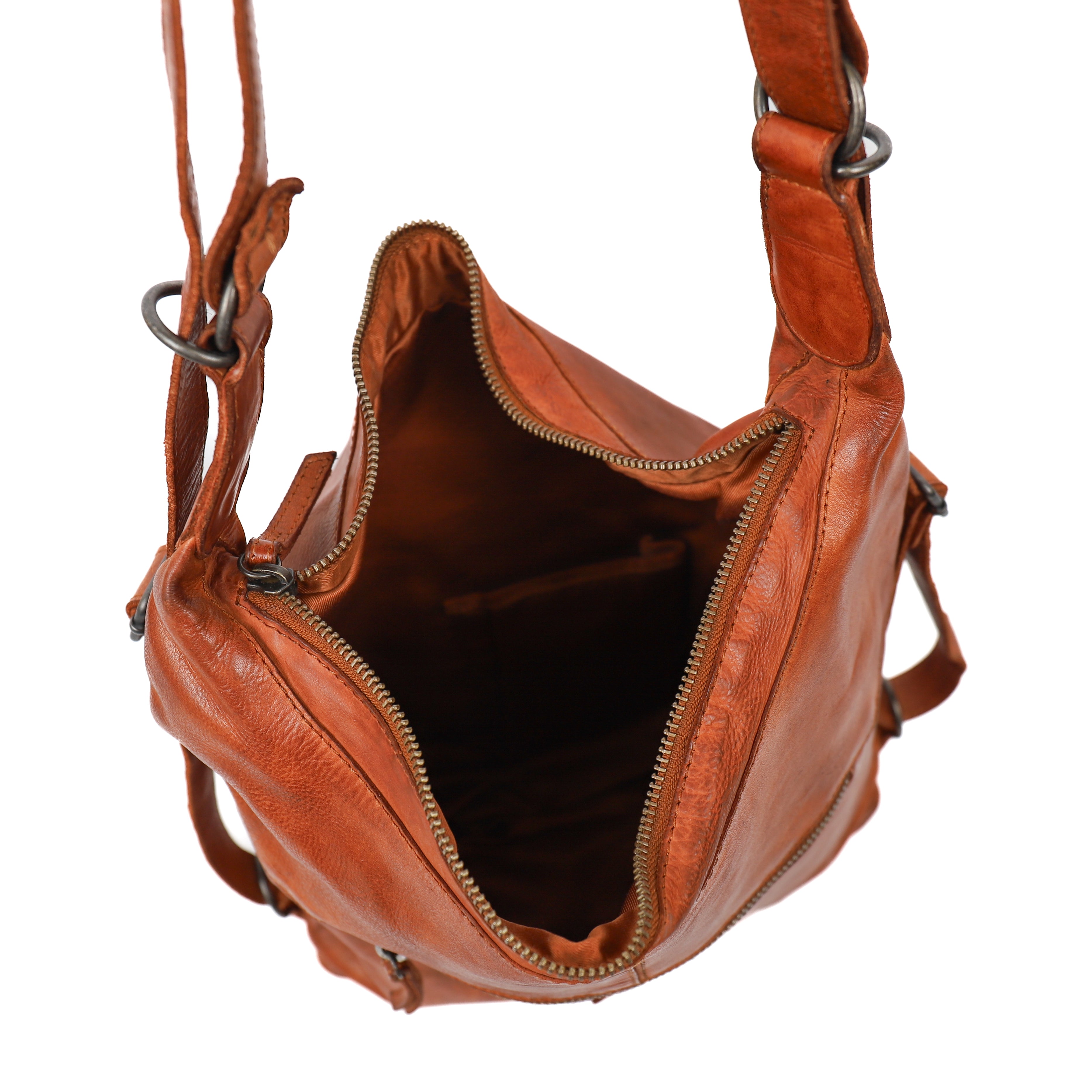 Rugzak/schoudertas 'Corina' cognac Cognac