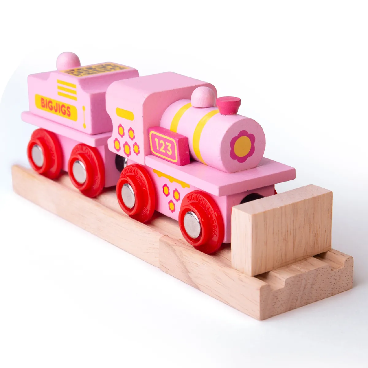 Bigjigs Rail Machine à chemin de fer rose