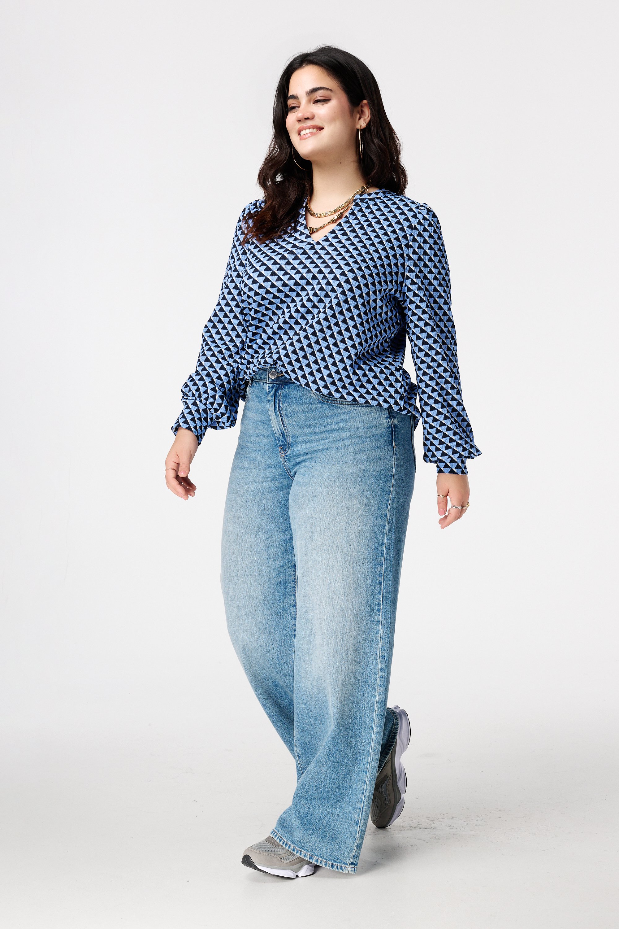 Top met sierlijke print Multi blue