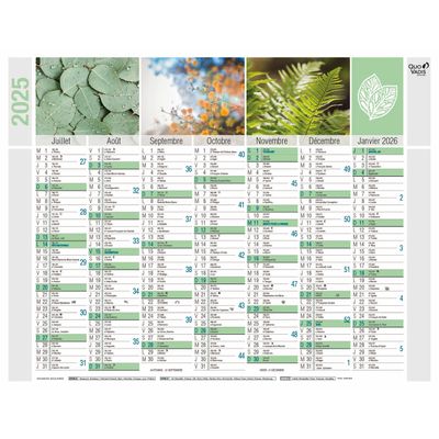 Quo Vadis Equology - Calendrier recyclé 7 mois par face - 13,5 x 18 cm