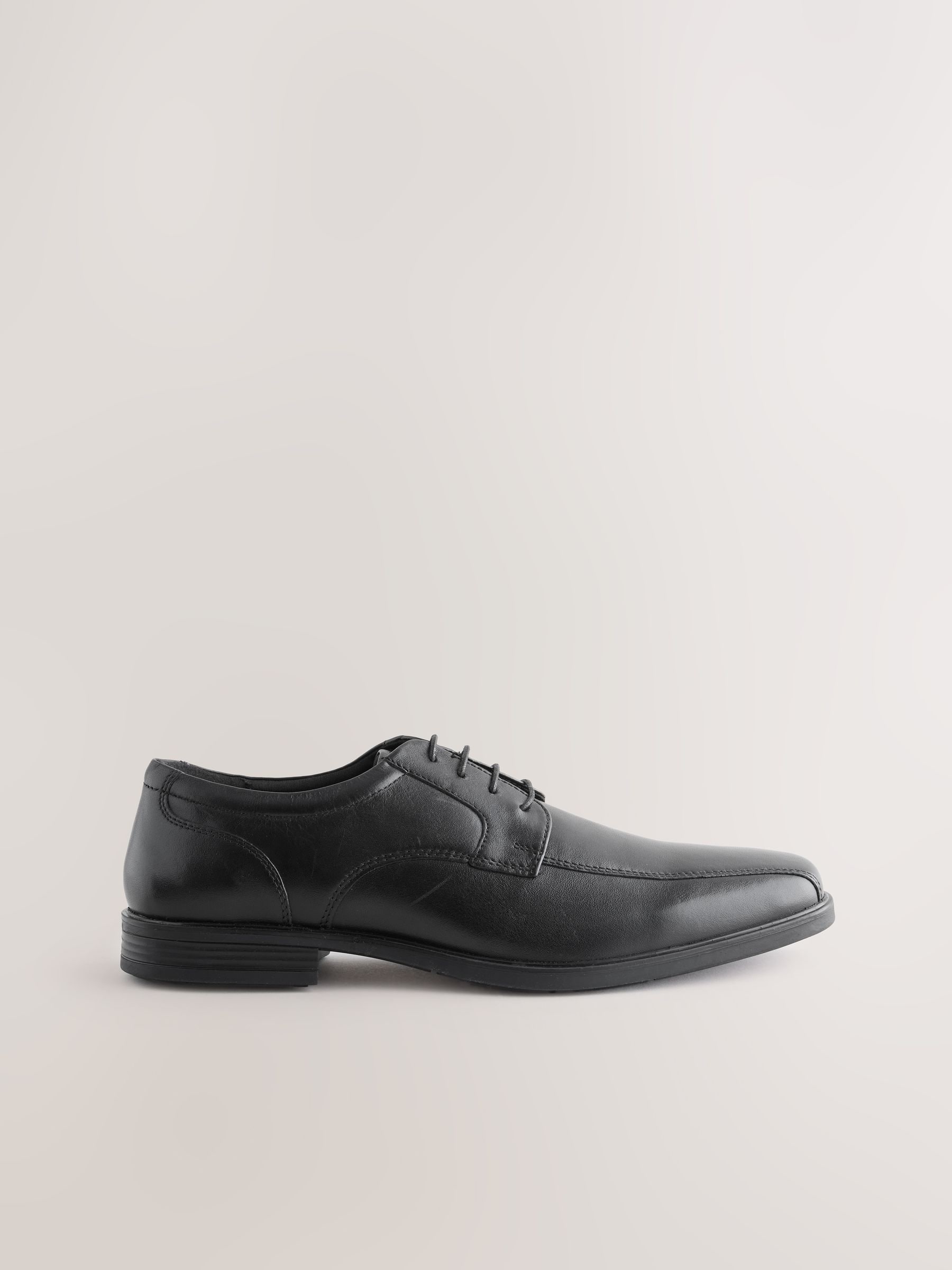 Zwart - Slim Panel Leather Shoes