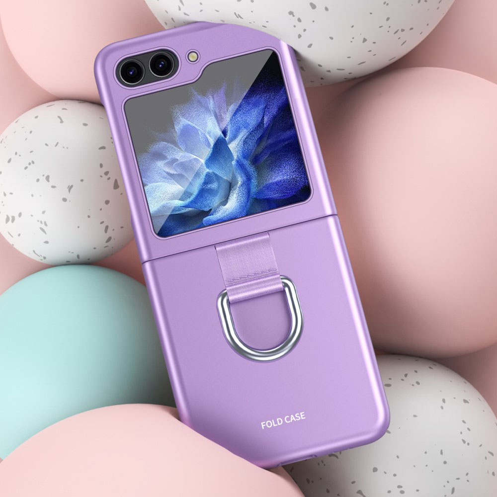 Samsung Galaxy Z Flip7 FE / Z Flip6 5G Soft Touch Hardcase Schutzhülle mit Ring - Roségold