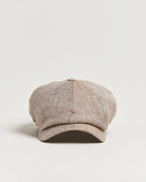 Wigéns Newsboy Classic Linen Herringbone Cap Brown