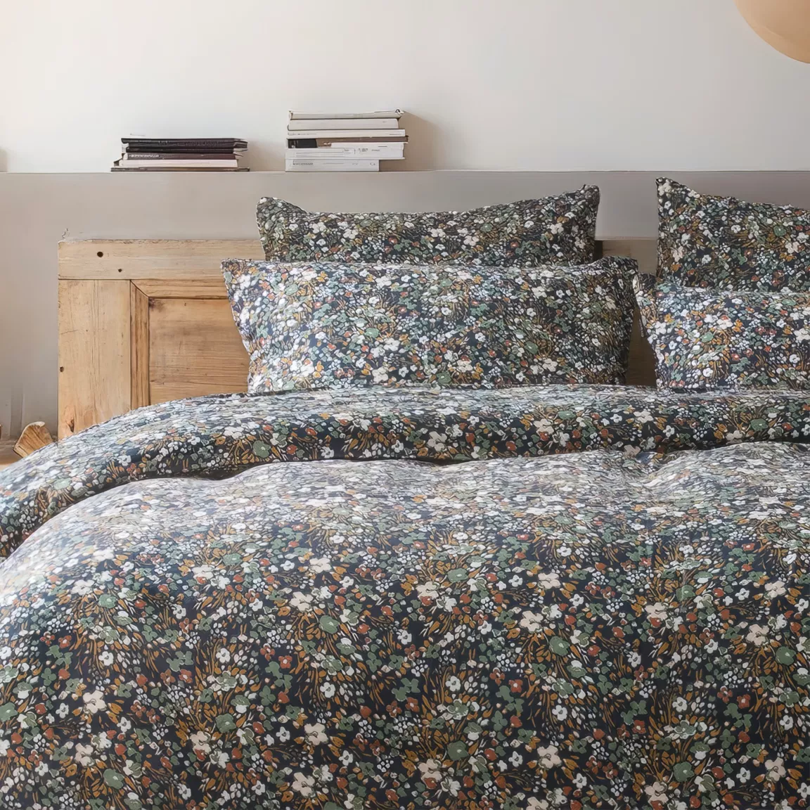 Taie d'oreiller rectangulaire gaze de coton (50 x 70 cm) Constance Bleu nuit