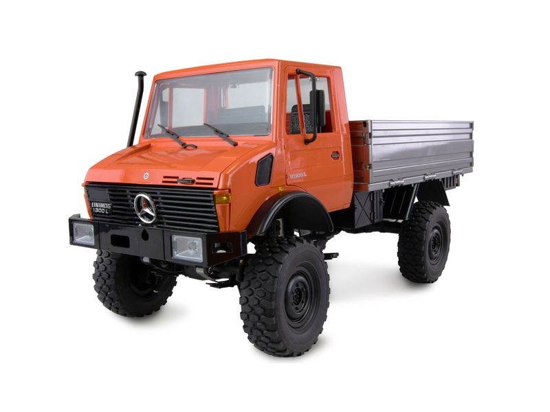Amewi Mercedes-Benz Unimog Advanced 4WD Orange, RTR, 1:12 Originalgetreues Unimog RC-Modell mit 2-Gang Getriebe und Differentialsperren