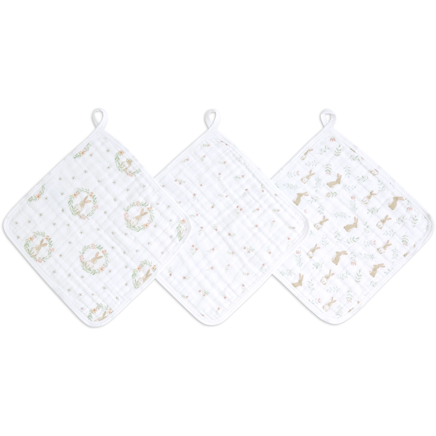 aden+anais™ Musslinwaschlappen 3er-Pack Blushing Bunnies