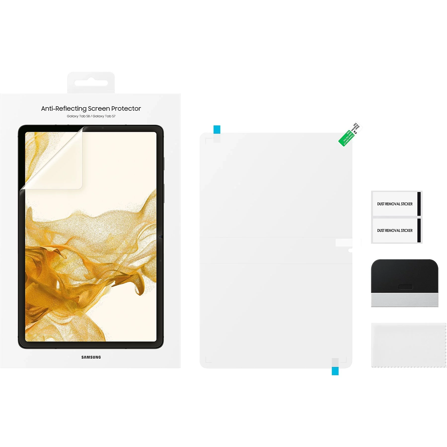 Galaxy Tab S8 / Tab S7 Anti-Reflecting Screen Display Schutzfolie   Montagehilfe Case Friendly (EF-UX700CTEGWW)