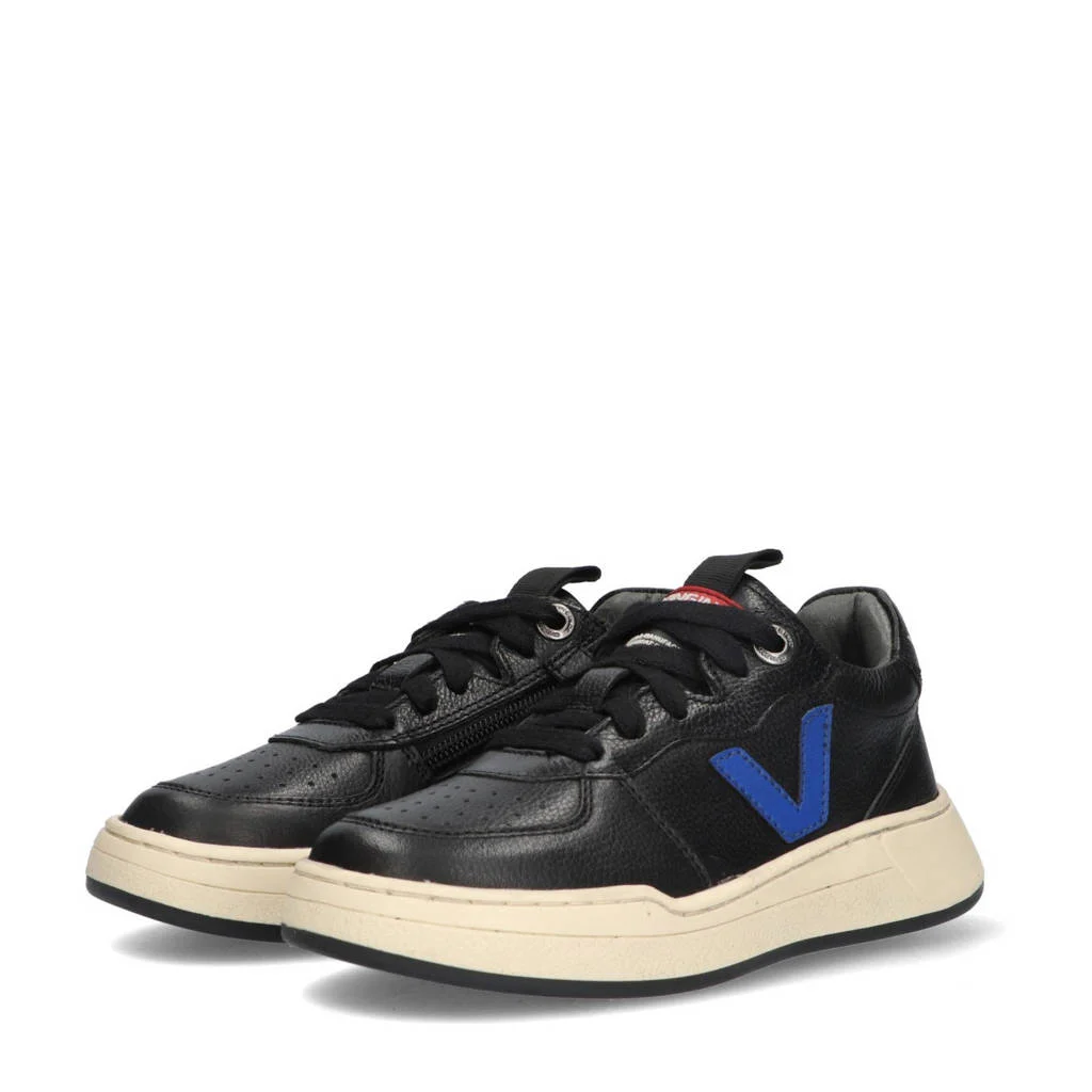 Vingino leren sneakers zwart/blauw