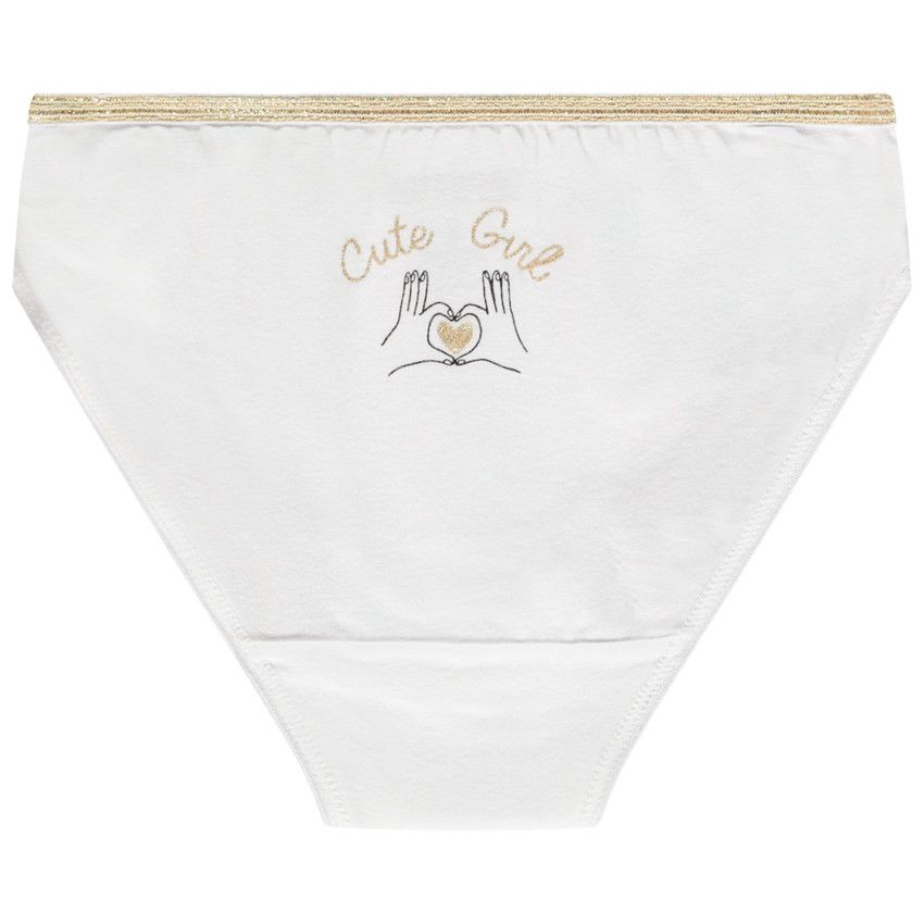Lot de 5 culottes à motifs pour fille - Ecru