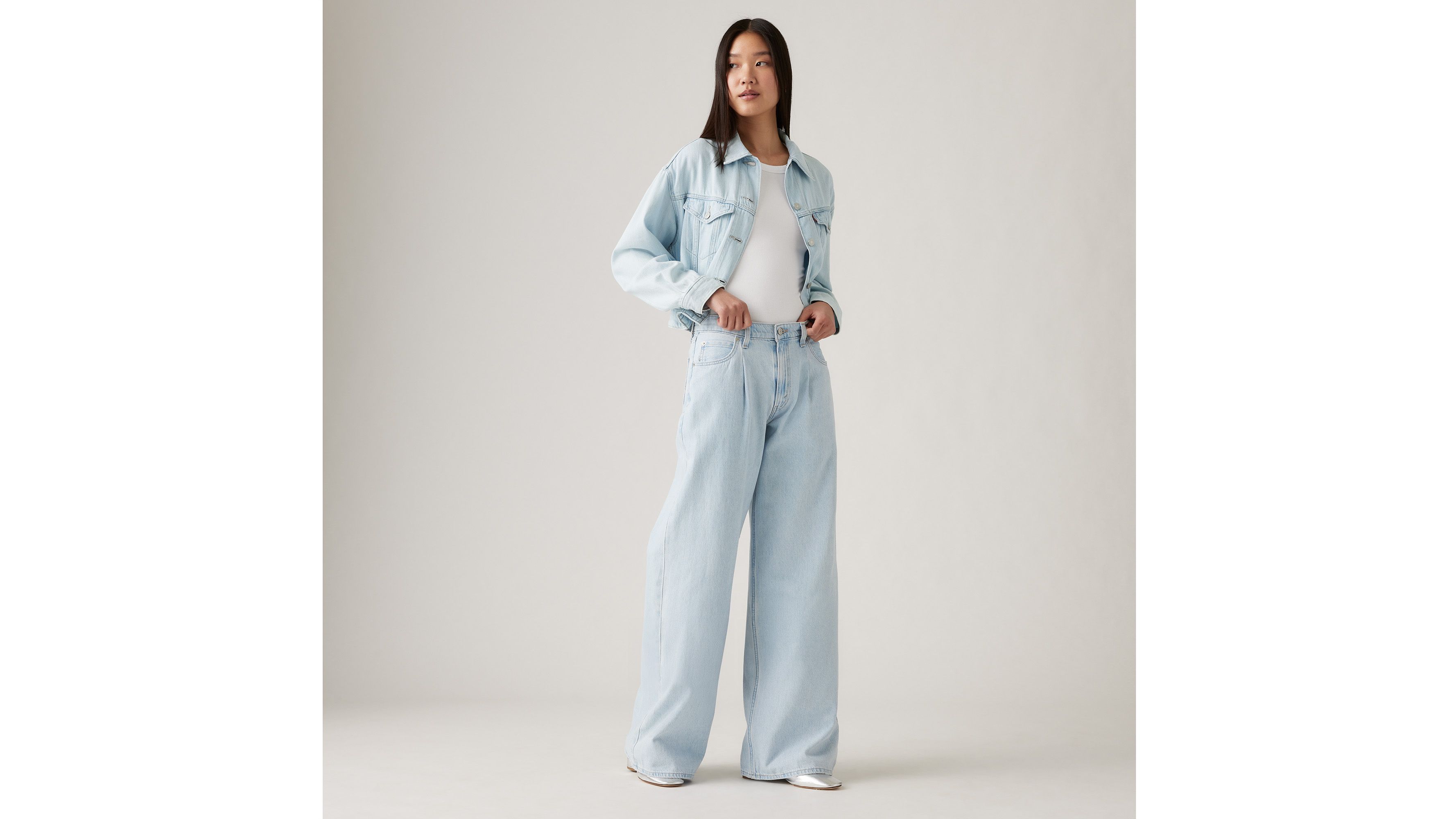 Jean Baggy Dad Wide Leg Lightweight - Never Going To Change - Bleu