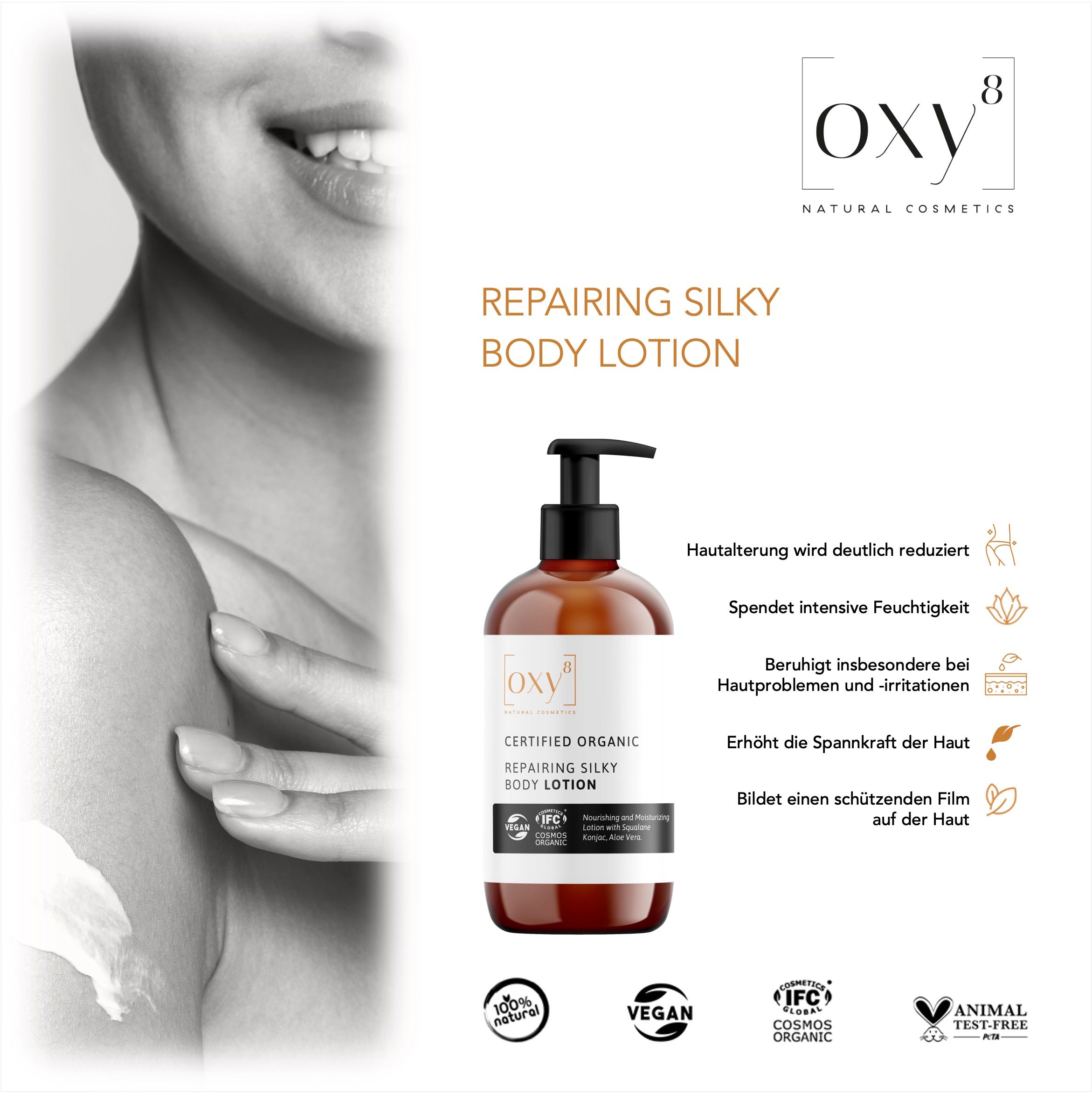 oxy8 Naturkosmetik REPAIRING SILKY BODY LOTION - Sparset 2er Packung