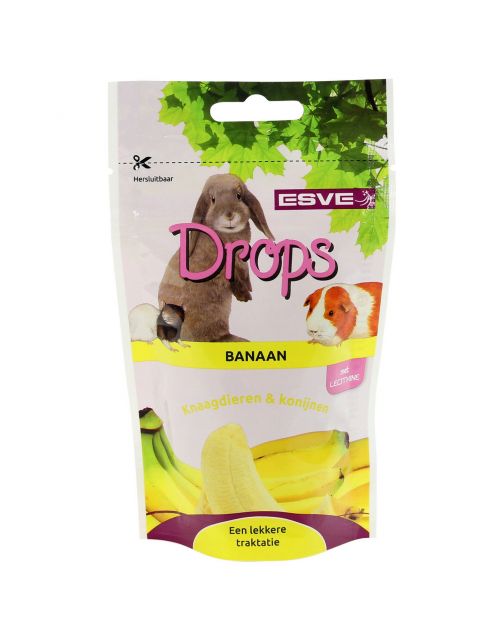 Esve Knaagdier Drops - Knaagdiersnack - Banaan 75 g